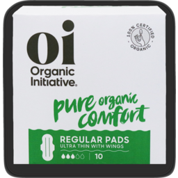 Photo of Organic Initiative Regular Pads Ultra Thin With Wings 10 Pack