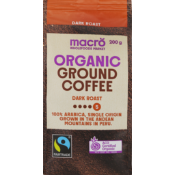 Photo of Macro Organic Fair Trade Plunger Grinder Dark Ground 200g