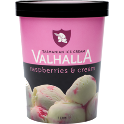 Photo of Valhalla Ice Cream Tub Raspberries & Cream 1L