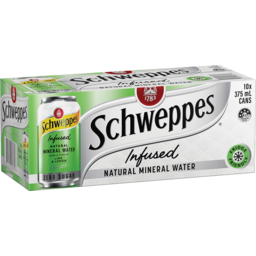 Photo of Schweppes Infused Natural Mineral Water With Lime & Lemon 375ml X 10 Cans 10.0x375ml