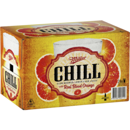 Photo of Miller Chill Blood Orange 330ml 24 Pack