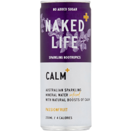 Photo of Naked Life Sparkling Nootropics Calm+ Passionfruit 250ml 250ml
