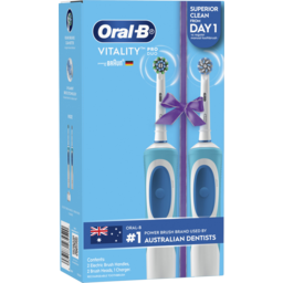 Photo of Oral-B Vitality Electric Toothbrush Duo Pack: Deep Clean And Extra Sensitive Clean With Charger