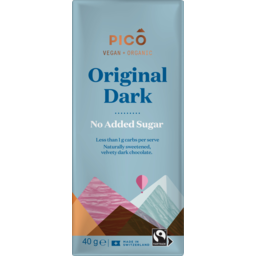 Photo of Pico Organic Original Dark No Added Sugar Chocolate Block 40g