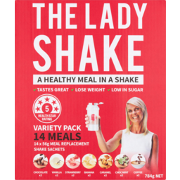 Photo of The Lady Shake 14 Meal Replacement Sachets Variety Pack 784g
