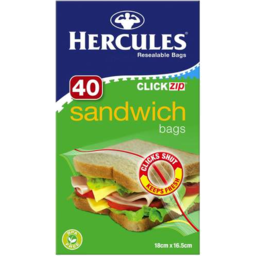 Photo of Hercules Clickzip Sandwich Bags 40 Pack