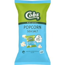 Photo of Cobs Natural Popcorn Sea Salt Gluten Free 5 Pack 65g