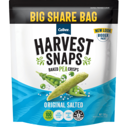 Photo of Calbee Harvest Snaps Baked Pea Crisps Original Salted Big Share Bag 230g