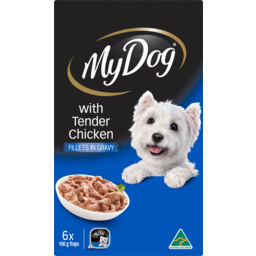 Photo of My Dog With Tender Chicken Fillets In Gravy Dog Food