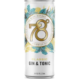 Photo of 78 Degrees Classic Gin & Tonic Can 250ml