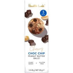 Photo of Health Lab Chewy Choc Chip Peanut Butter Balls 3 Pack