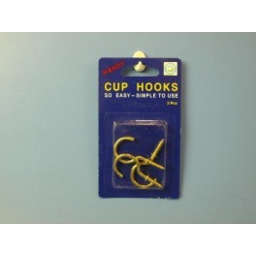 Photo of Handy Cup Hooks Brass 22mm Pk-3
