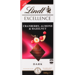 Photo of Lindt Excellence Cranberry, Almond & Hazelnut Dark Chocolate 100g 100g