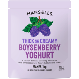Photo of Hansells Yoghurt Powder Thick & Creamy Boysenberry 220g
