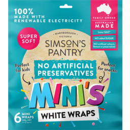 Photo of Simsons Pantry Wraps Nap White Mini 6 Pack