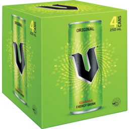 Photo of V Energy Drink Green 250ml 4pk Can 