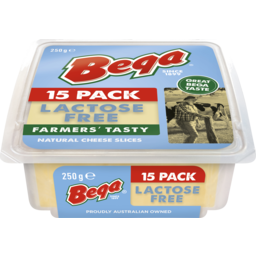 Photo of Bega Farmers' Tasty Cheese Lactose Free 15 Pack 250g