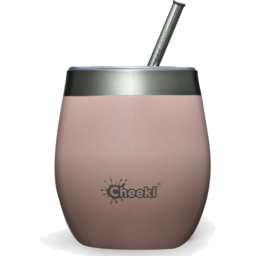 Photo of Cheeki Wine Tumbler with Straw - Insulated Stainless Steel (Pink)