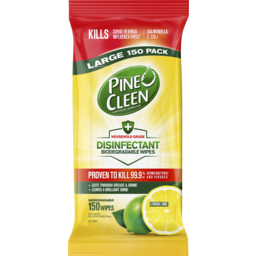 Photo of Pine O Cleen Disinfectant Wipes Lemon Lime 150 Pack 