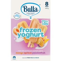 Photo of Bulla Mango Apricot Passionfruit Frozen Yoghurt 8 Pack