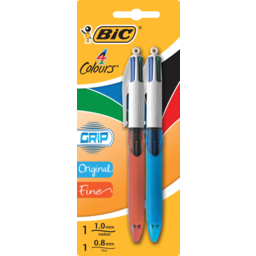 Photo of Bic 4 Colour Grip Ballpoint Pen 2pk