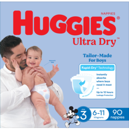 Photo of Huggies Ultra Dry Nappies For Boys 6- Size 3 90 Pack