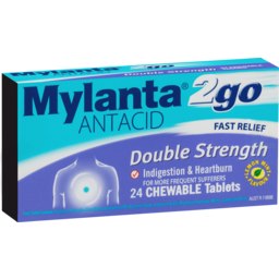 Photo of Mylanta 2go Antacid Double Strength Chewable Tablets Lemon Mint 24 Pack 24.0x