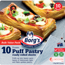 Photo of Borg's Frozen Puff Pastry Ready Rolled Sheets 10 Pack 