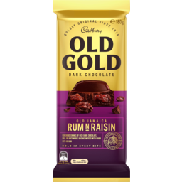 Photo of Cadbury Old Gold Old Jamaica Rum N Raisin Dark Chocolate Block