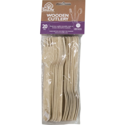 Photo of Ecosoulife Cutlery Fork Wooden 20pc