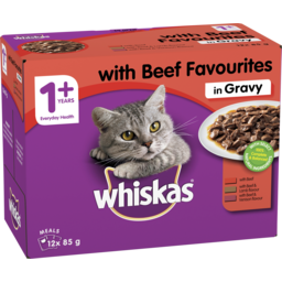 Photo of Whiskas 1+ With Beef 12x85g
