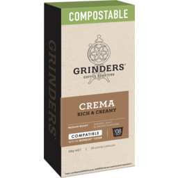 Photo of Grinders Compostable Crema Capsules 58g, Nespresso Compatible