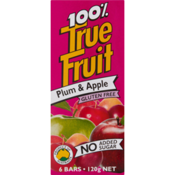 Photo of True Fruit 100% Plum & Apple Bars 6 Pack 120g