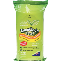 Photo of Eucoclean Wipes - Anti-Bacterial Hand & Surface 60 pack