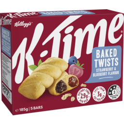Photo of Kellogg's K-Time Baked Twists Strawberry & Blueberry Flavour E (5 X 37g) 185g