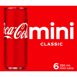 Photo of Coca Cola Classic Soft Drink Mini Cans 6x250ml