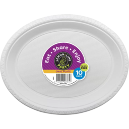 Photo of Disposable Plate, L&L Oval Dinner Plate, White 10-pack
