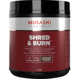 Photo of Musashi Shred & Burn Protein Powder Chocolate Milkshake 340g