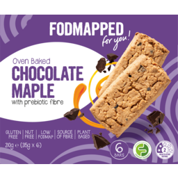 Photo of Fodmapped Chocolate Maple Oven Baked Bars 6 Pack 210g