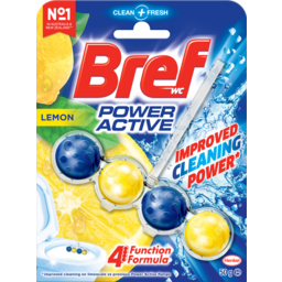 Photo of Bref Power Active Fragrance Boost Lemon In The Bowl Toilet Cleaner 50g