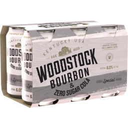 Photo of Woodstock Bourbon & Zero Cola Cans 