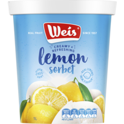 Photo of Weis Streets Ice Cream Refreshment Lemon Sorbet Dairy Free Gluten-Free 1l