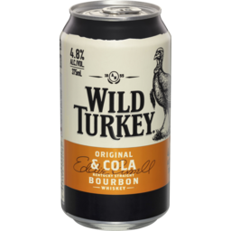 Photo of Wild Turkey Original Kentucky Straight Bourbon Whiskey & Cola Can 375ml