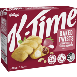 Photo of Kellogg's K-Time Baked Twists Strawberry & Yoghurt Flavour E (5 37g) 185g