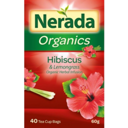 Photo of Nerada Organics Hibiscus & Lemongrass Teabags 40pk