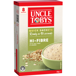 Photo of Uncle Tobys Oats Quick Sachets Porridge Hi-Fibre 8 Pack