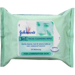 Photo of Johnsons 3 In 1 Facial Cleansing Wipes For Combination Skin 25 Wipes