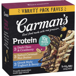 Photo of Carman's Protein Bars 9 Bar Variety Pack 360g 360g