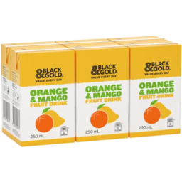 Photo of Black & Gold Orange & Mango Fruit Drink 6 Pack
