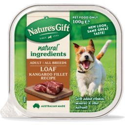 Photo of Nature's Gift Loaf Kangaroo Fillet Recipe Wet Dog Food 100g